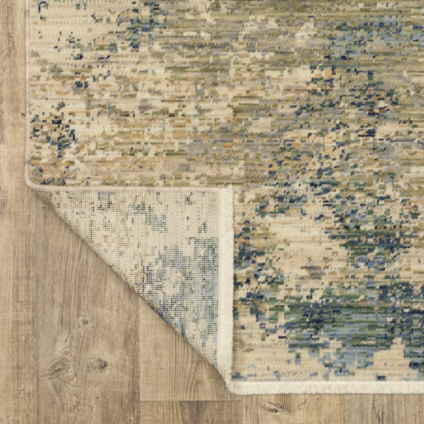 Soleri Abstract Beige/ Blue Cut Pile Rug