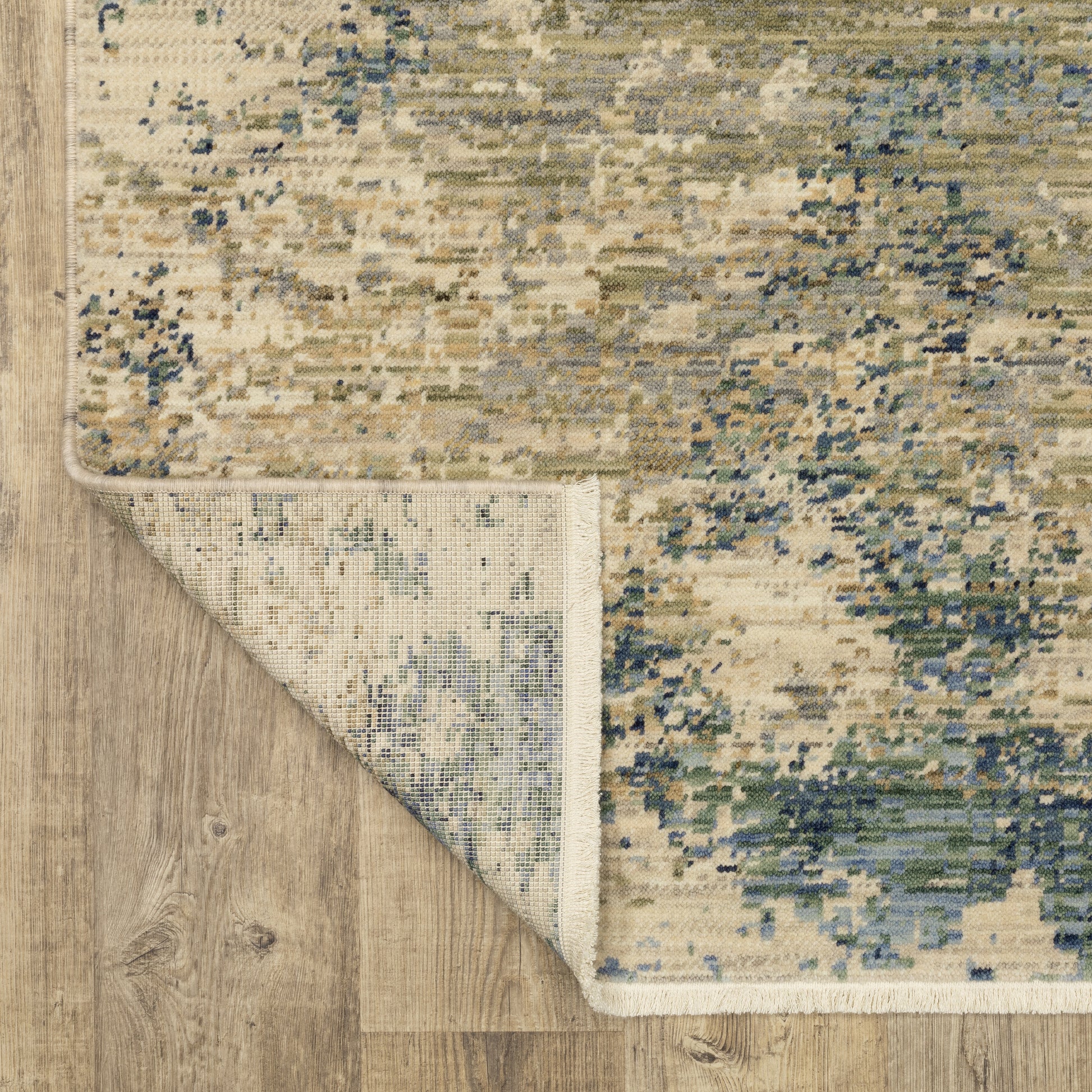 Soleri Abstract Beige/ Blue Cut Pile Rug