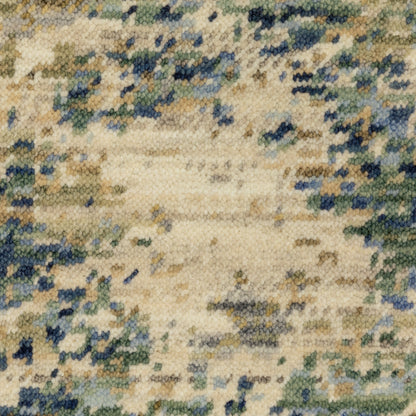Soleri Abstract Beige/ Blue Cut Pile Rug