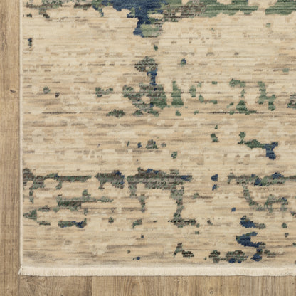 Soleri Abstract Beige/ Green Cut Pile Rug