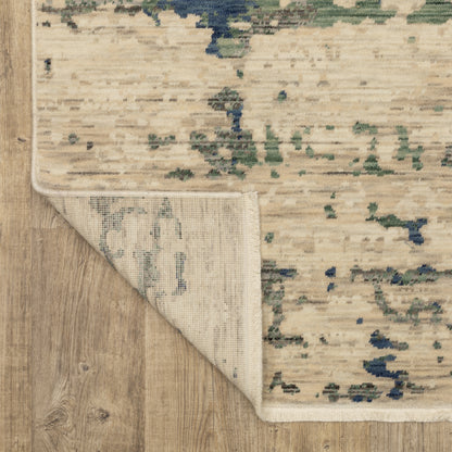 Soleri Abstract Beige/ Green Cut Pile Rug