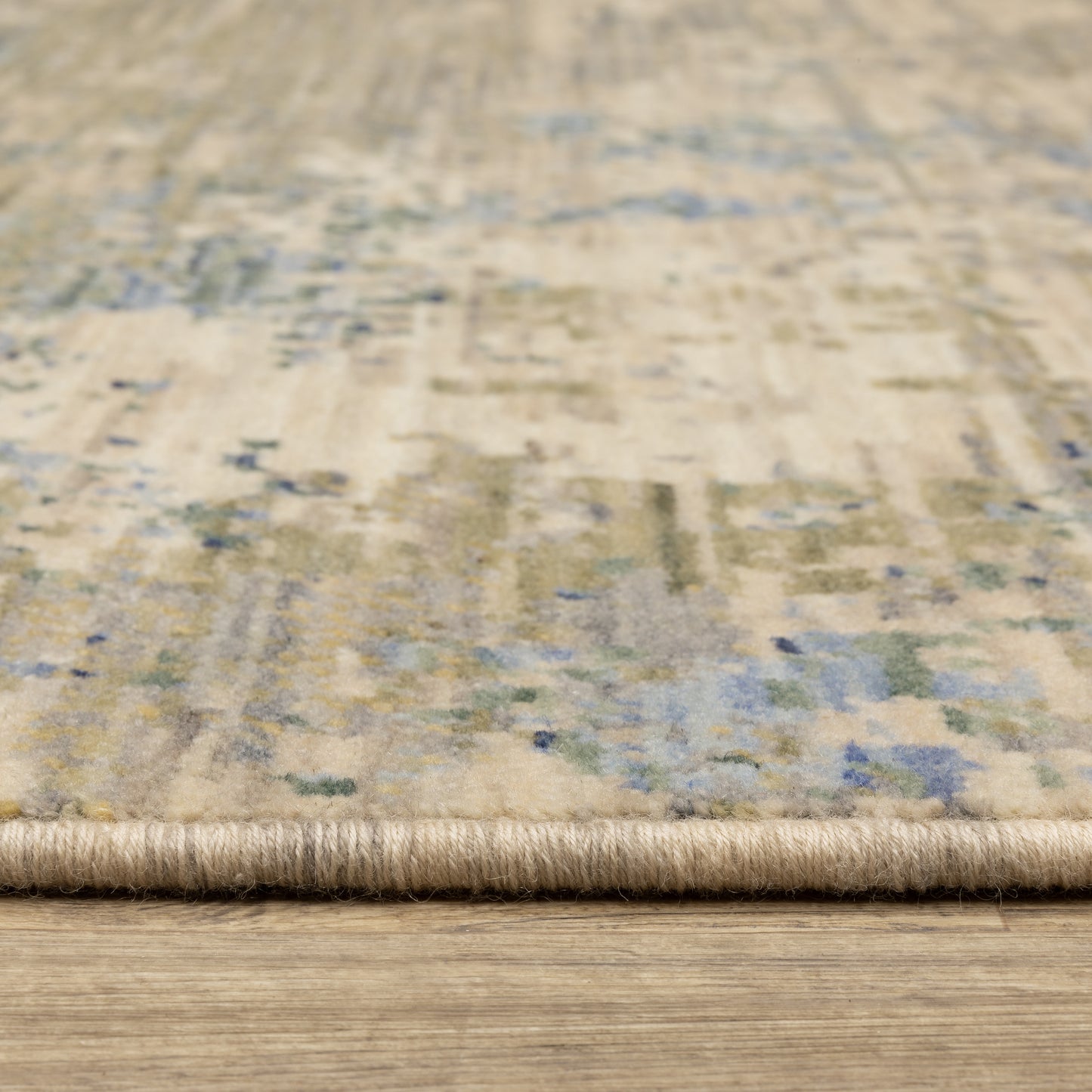 Soleri Abstract Beige/ Green Cut Pile Rug