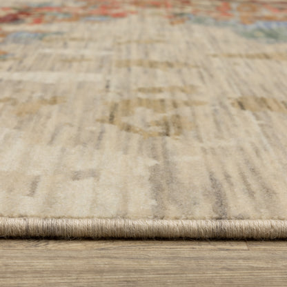 Soleri Abstract Beige/ Multi Cut Pile Rug