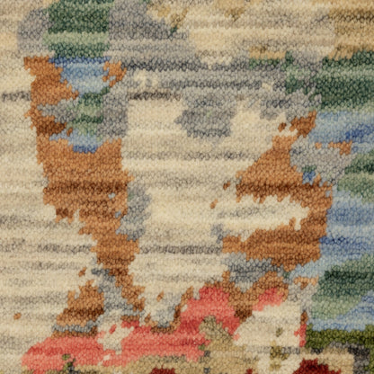 Soleri Abstract Beige/ Multi Cut Pile Rug