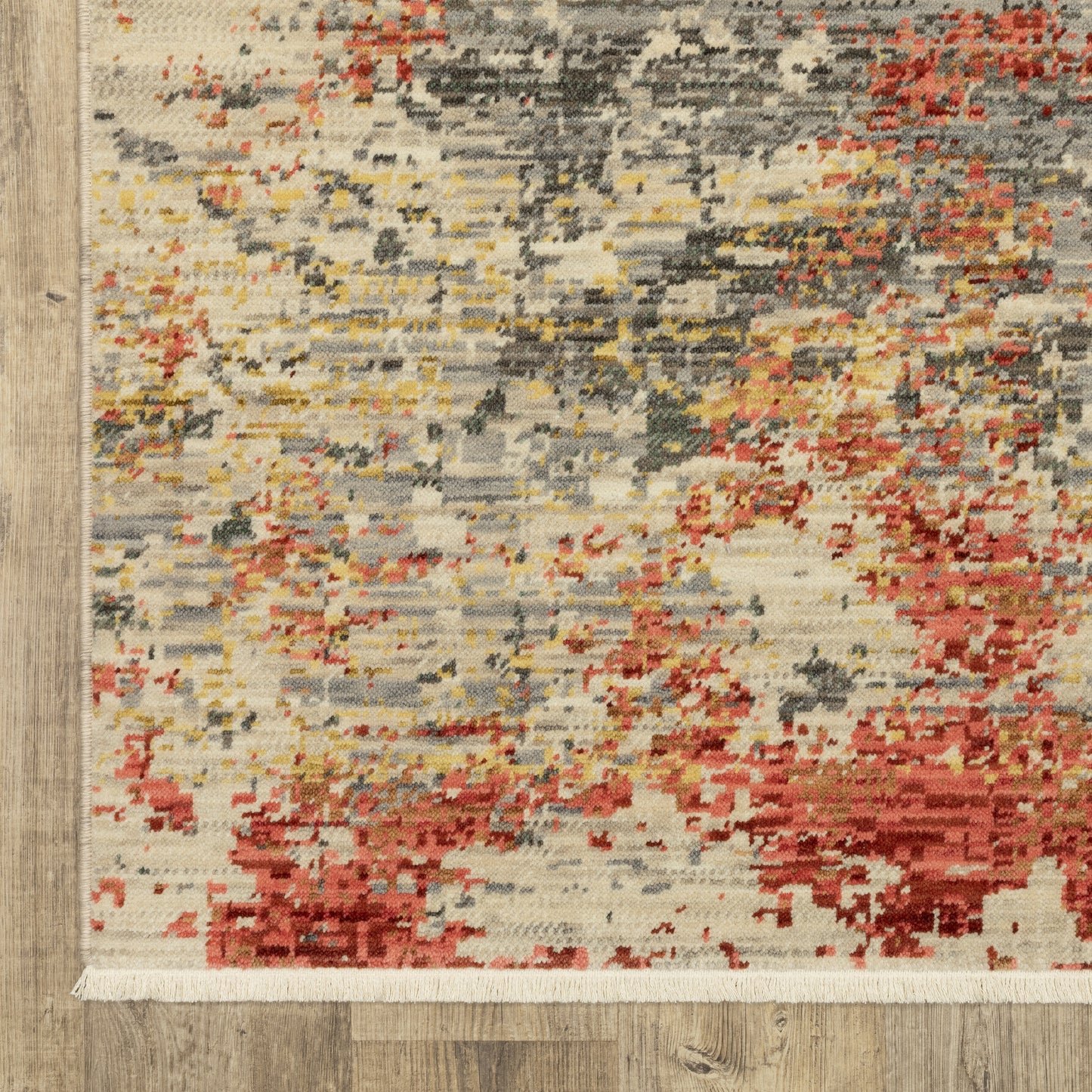 Soleri Abstract Beige/ Pink Cut Pile Rug