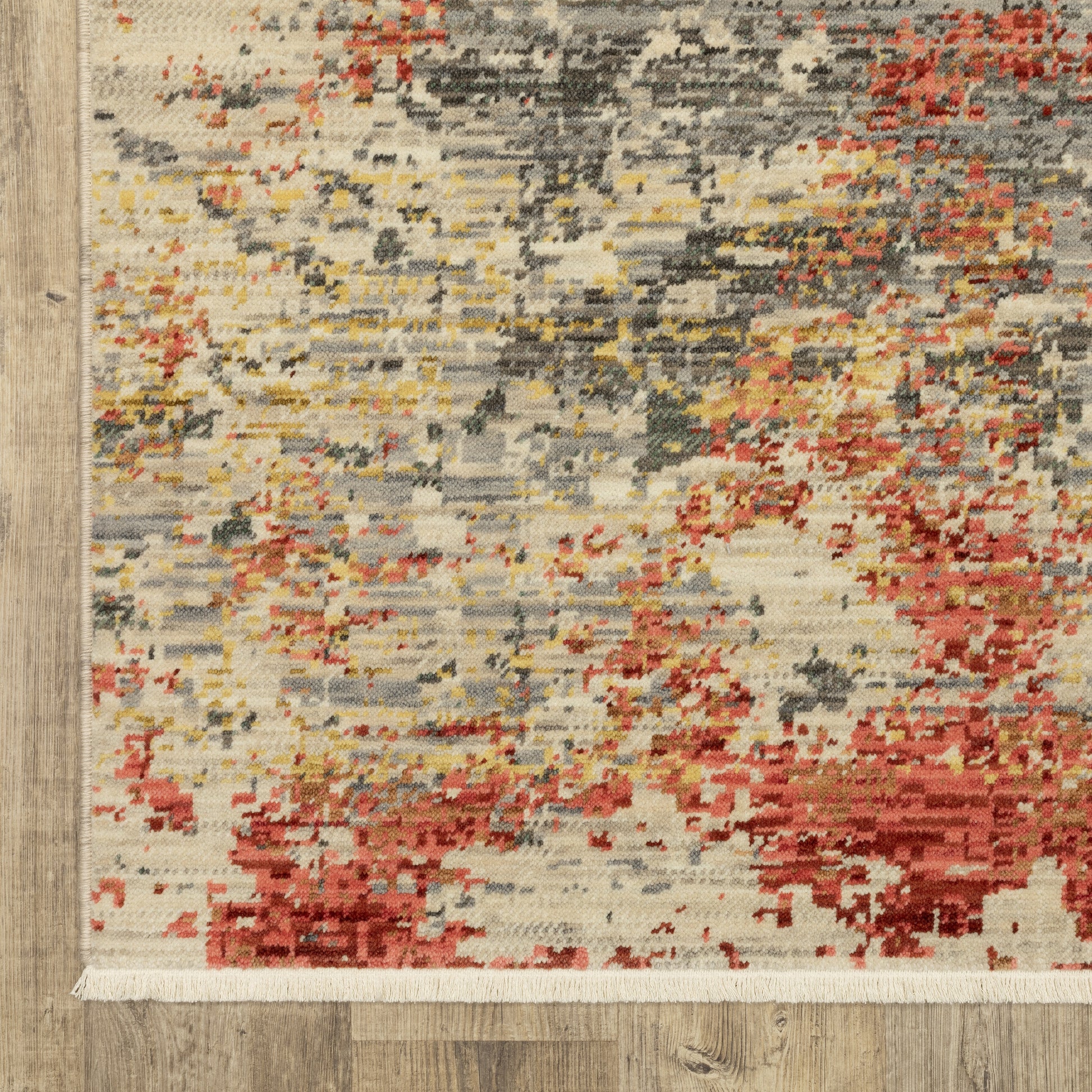 Soleri Abstract Beige/ Pink Cut Pile Rug