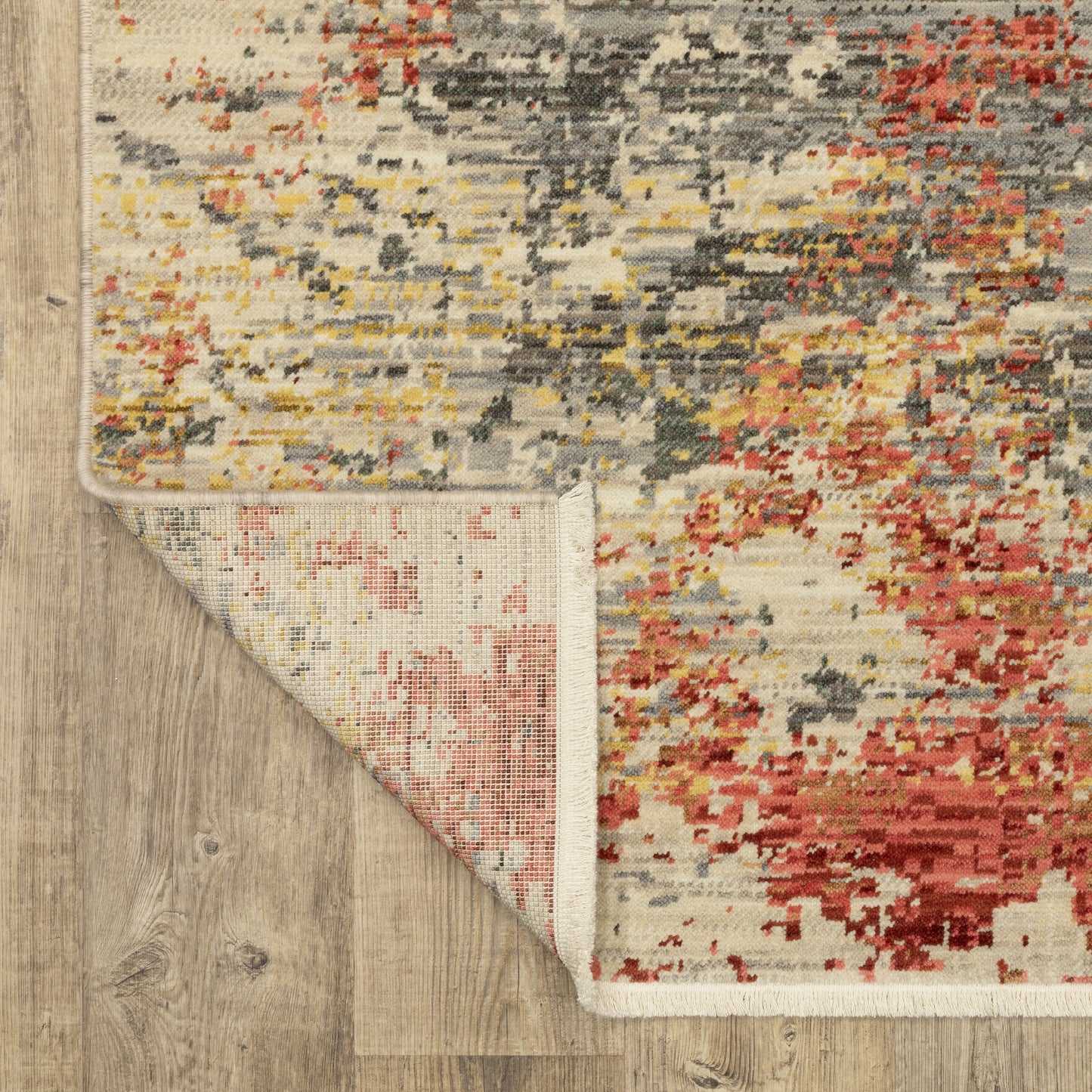 Soleri Abstract Beige/ Pink Cut Pile Rug