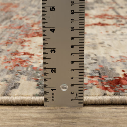 Soleri Abstract Beige/ Pink Cut Pile Rug