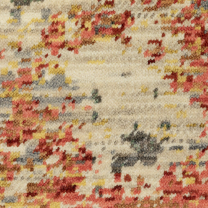 Soleri Abstract Beige/ Pink Cut Pile Rug