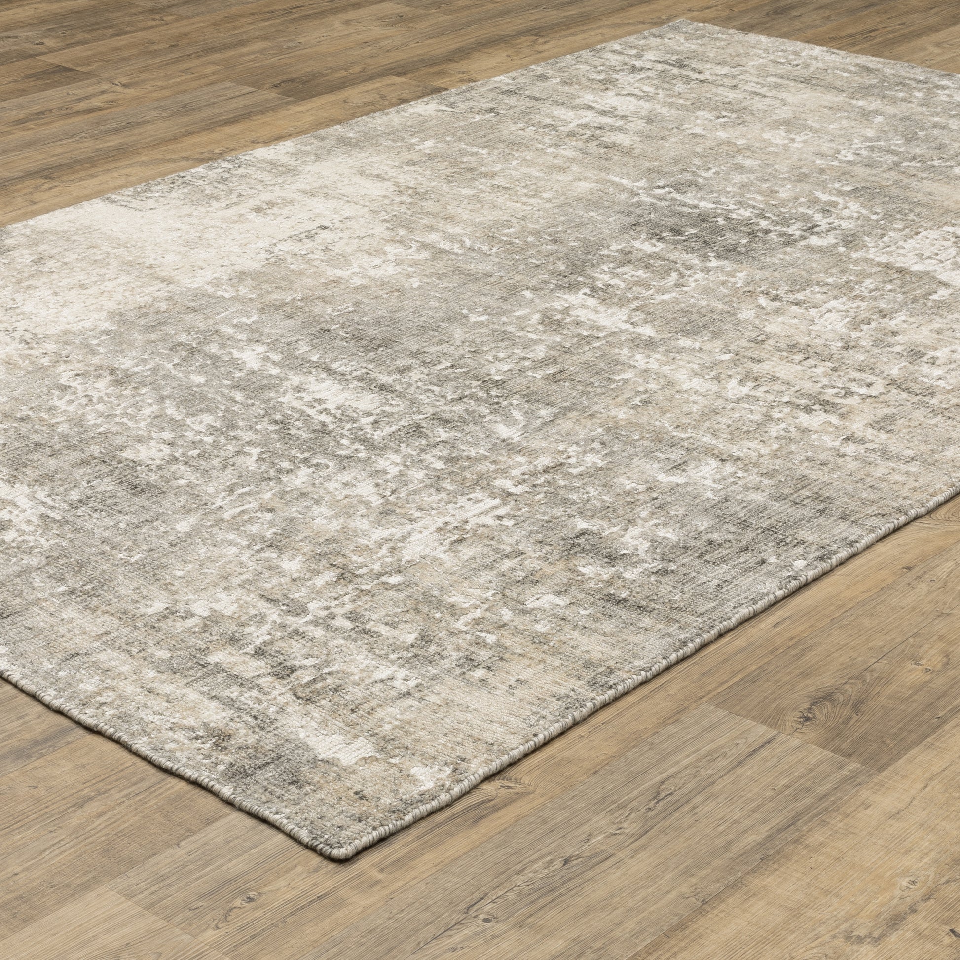 Solstice Abstract Grey/ Beige Mixed Pile Rug