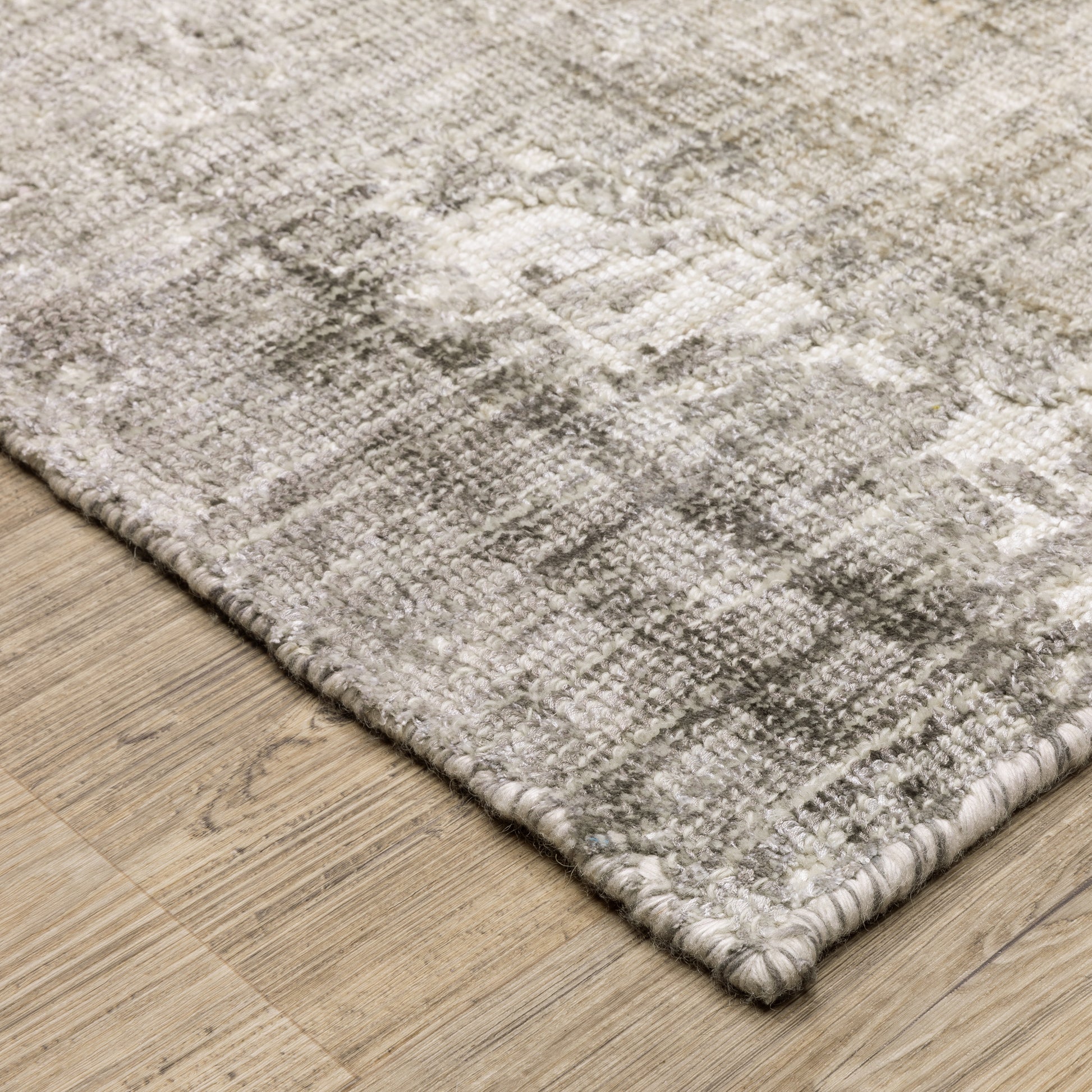 Solstice Abstract Grey/ Beige Mixed Pile Rug
