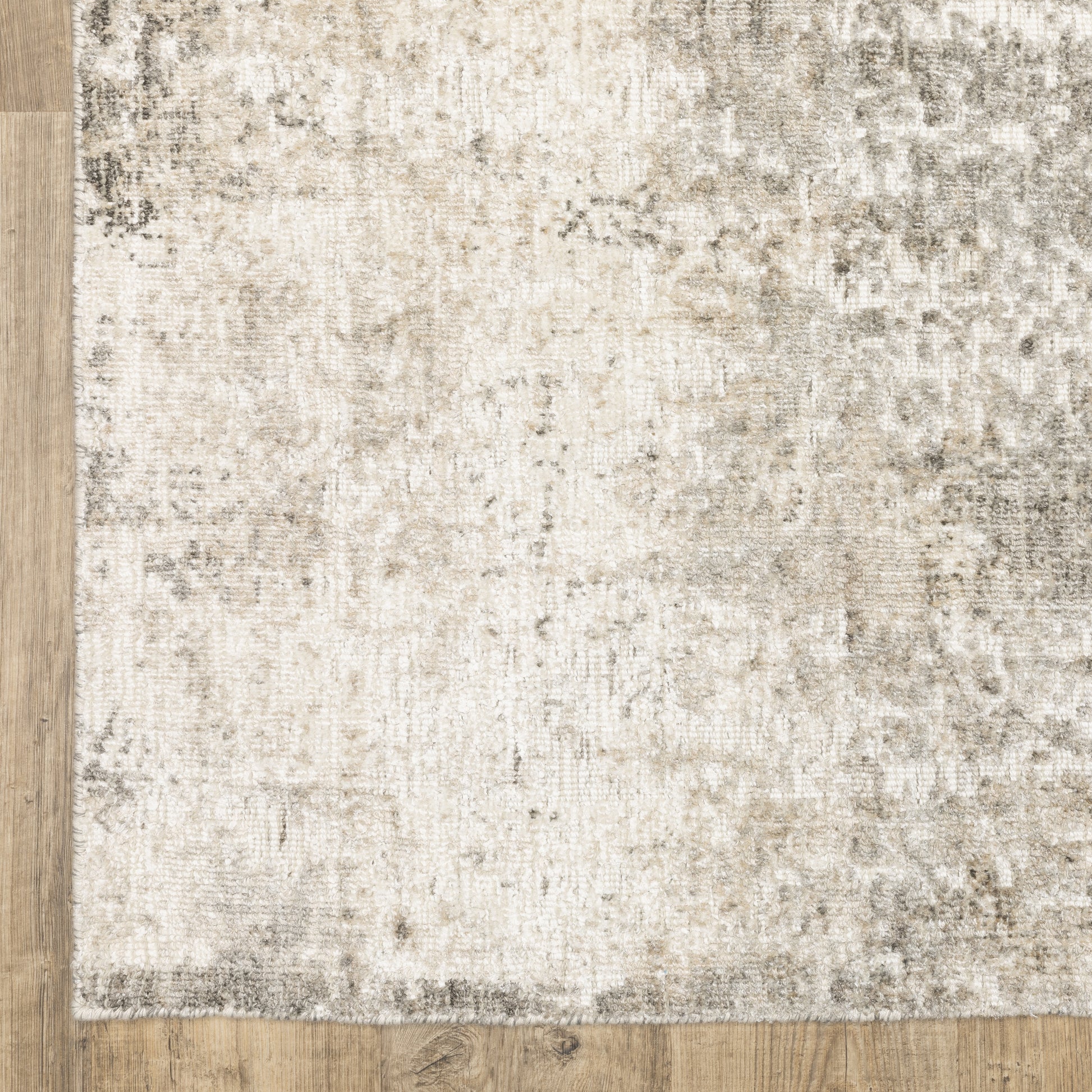Solstice Abstract Grey/ Beige Mixed Pile Rug