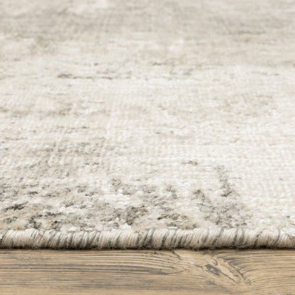 Solstice Abstract Grey/ Beige Mixed Pile Rug