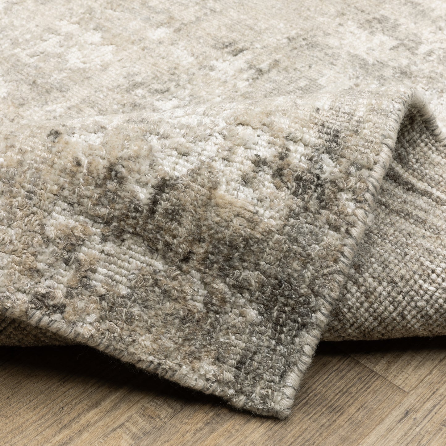Solstice Abstract Grey/ Beige Mixed Pile Rug