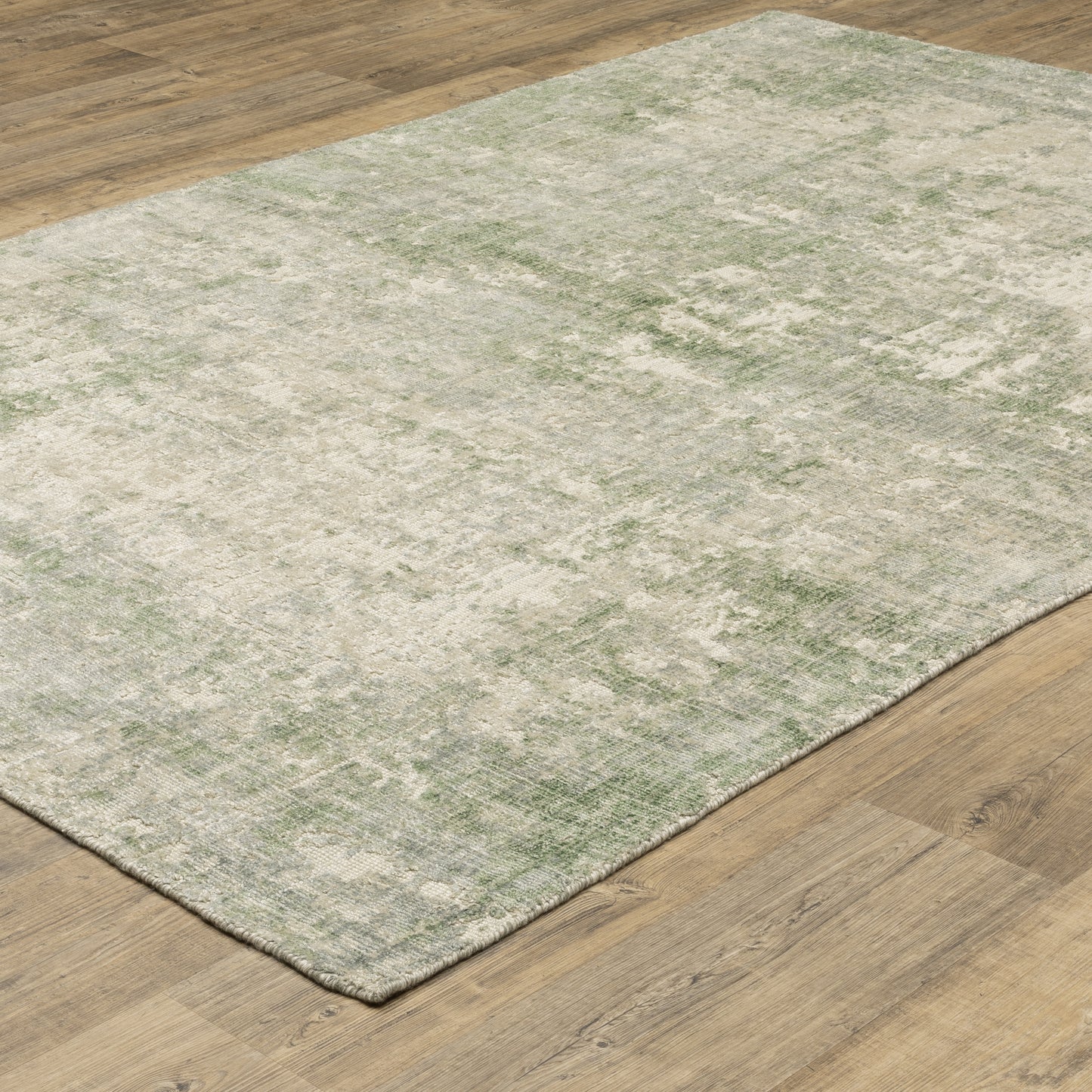 Solstice Abstract Green/ Grey Mixed Pile Rug