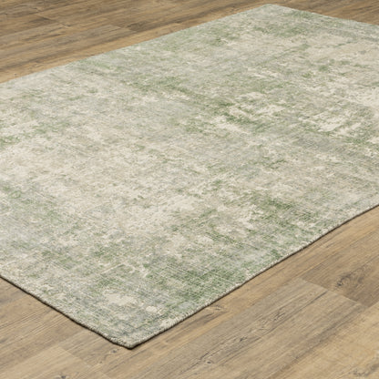 Solstice Abstract Green/ Grey Mixed Pile Rug