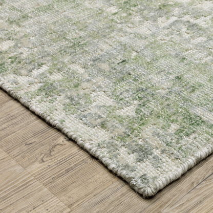 Solstice Abstract Green/ Grey Mixed Pile Rug