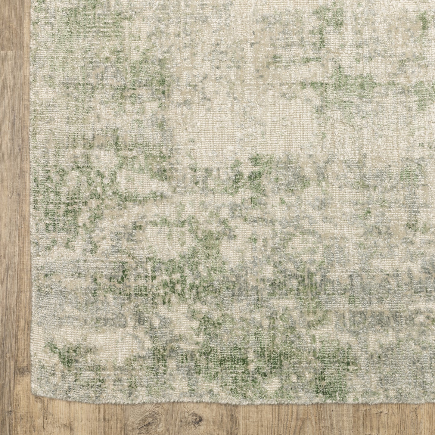 Solstice Abstract Green/ Grey Mixed Pile Rug