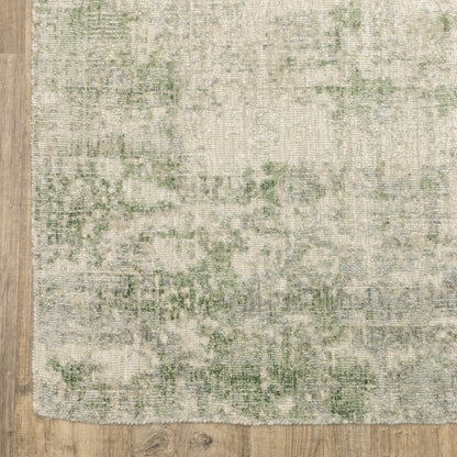 Solstice Abstract Green/ Grey Mixed Pile Rug