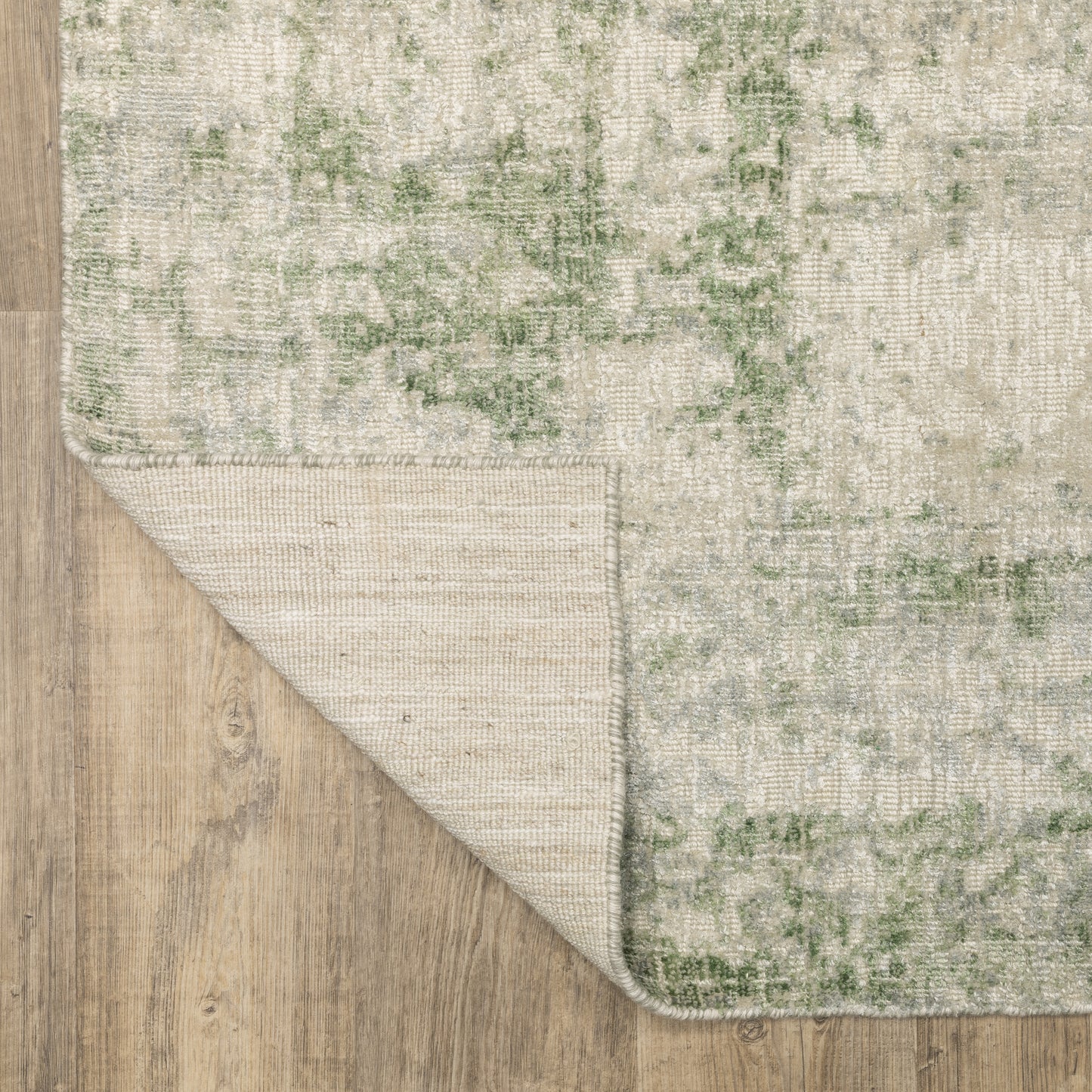 Solstice Abstract Green/ Grey Mixed Pile Rug