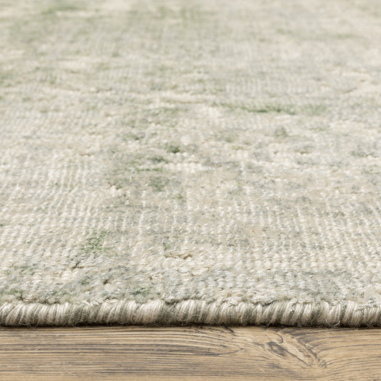 Solstice Abstract Green/ Grey Mixed Pile Rug