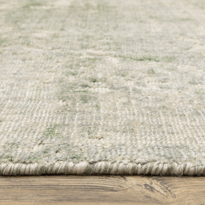 Solstice Abstract Green/ Grey Mixed Pile Rug