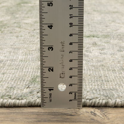 Solstice Abstract Green/ Grey Mixed Pile Rug