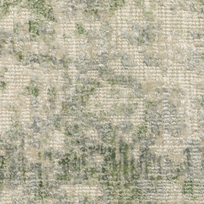 Solstice Abstract Green/ Grey Mixed Pile Rug