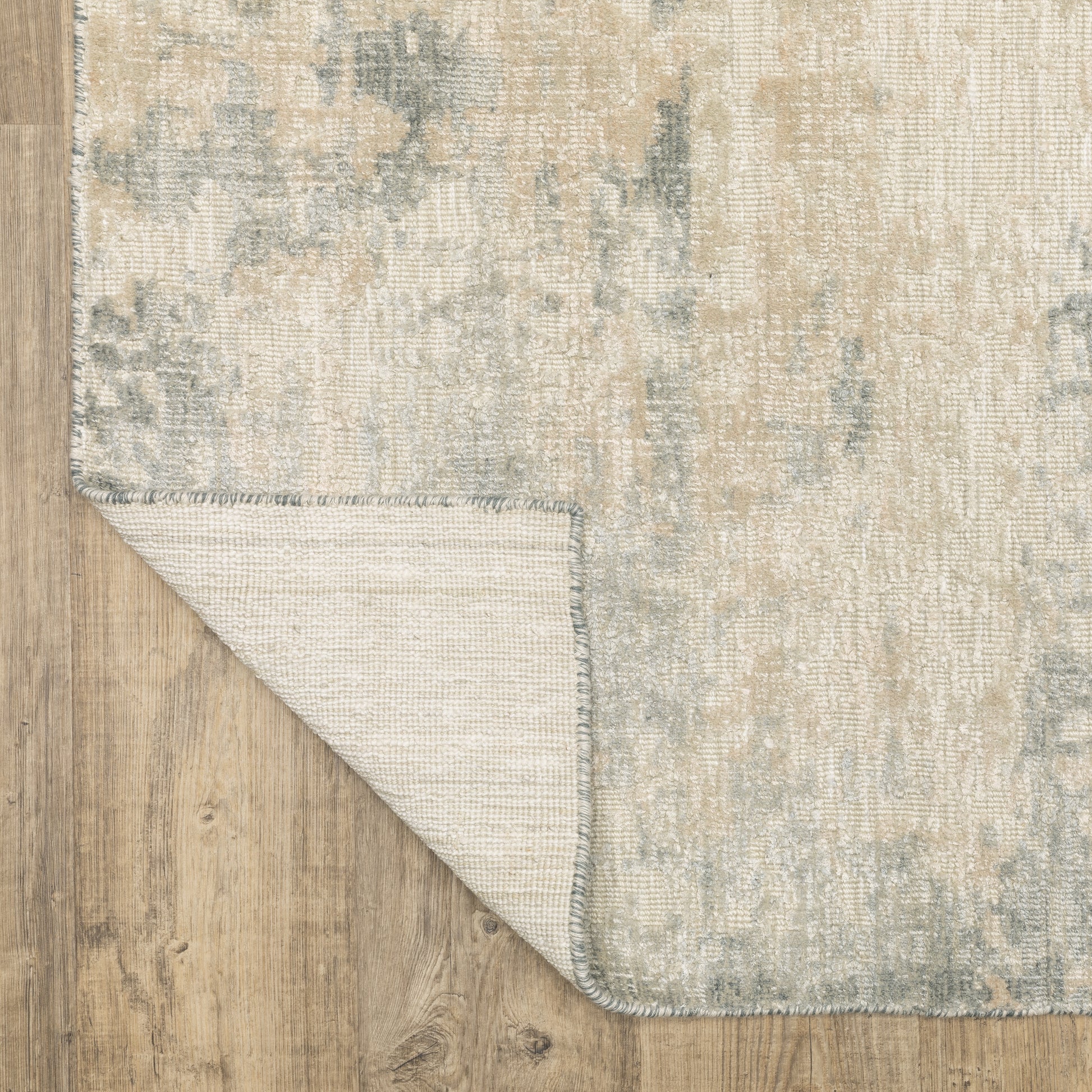 Solstice Abstract Blue/ Beige Mixed Pile Rug