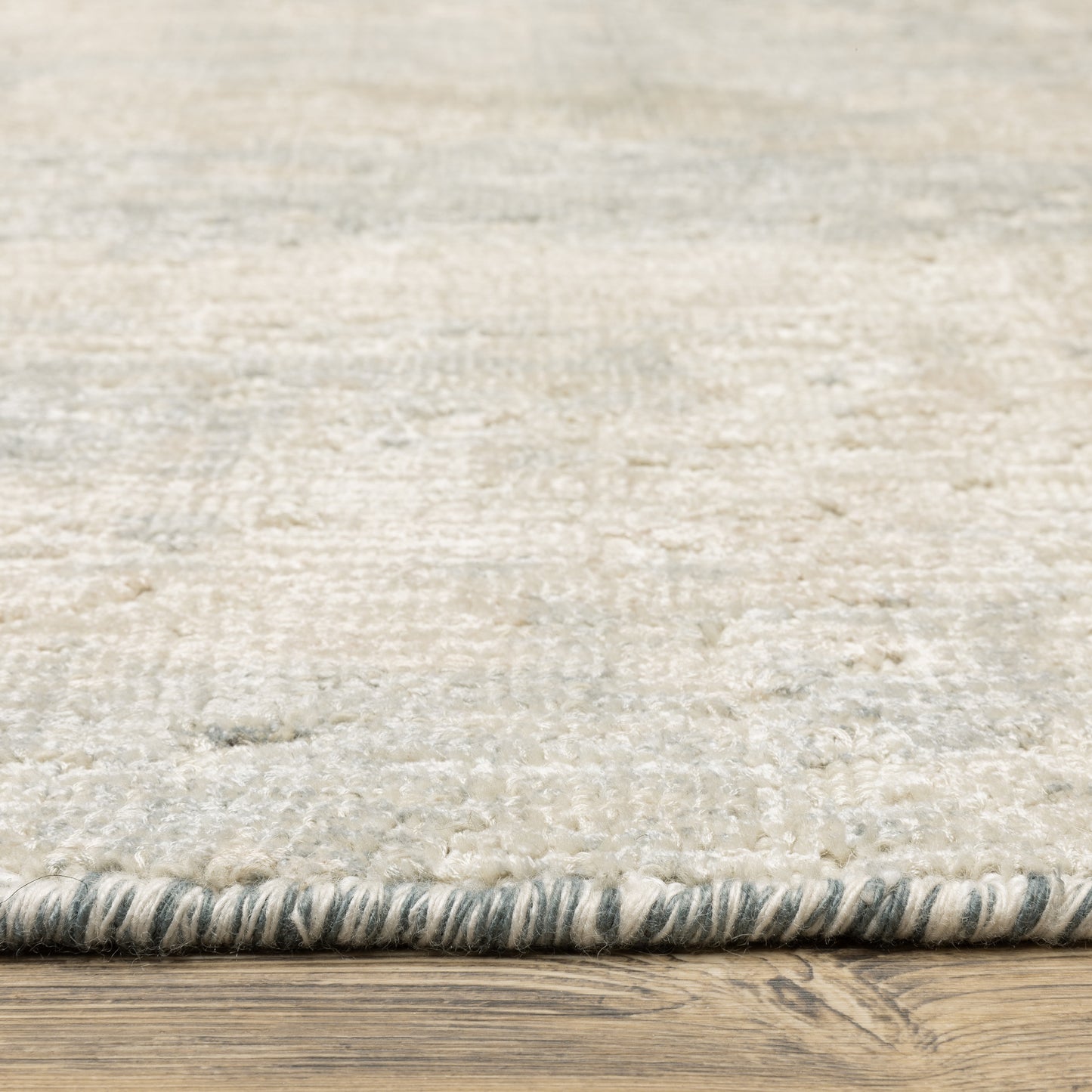 Solstice Abstract Blue/ Beige Mixed Pile Rug