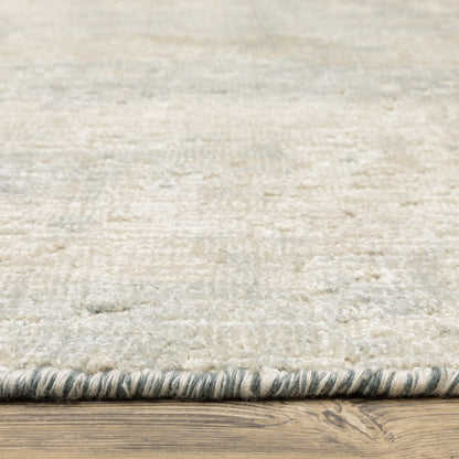 Solstice Abstract Blue/ Beige Mixed Pile Rug