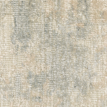 Solstice Abstract Blue/ Beige Mixed Pile Rug