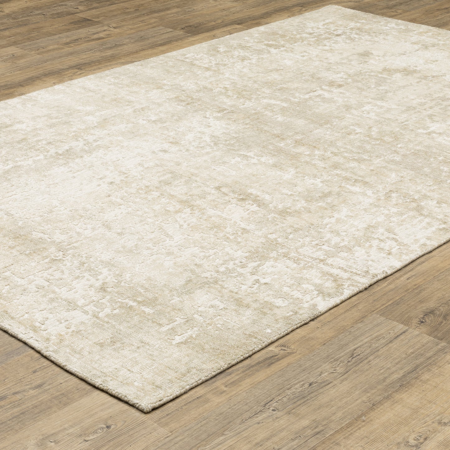 Solstice Abstract Ivory/ Beige Mixed Pile Rug