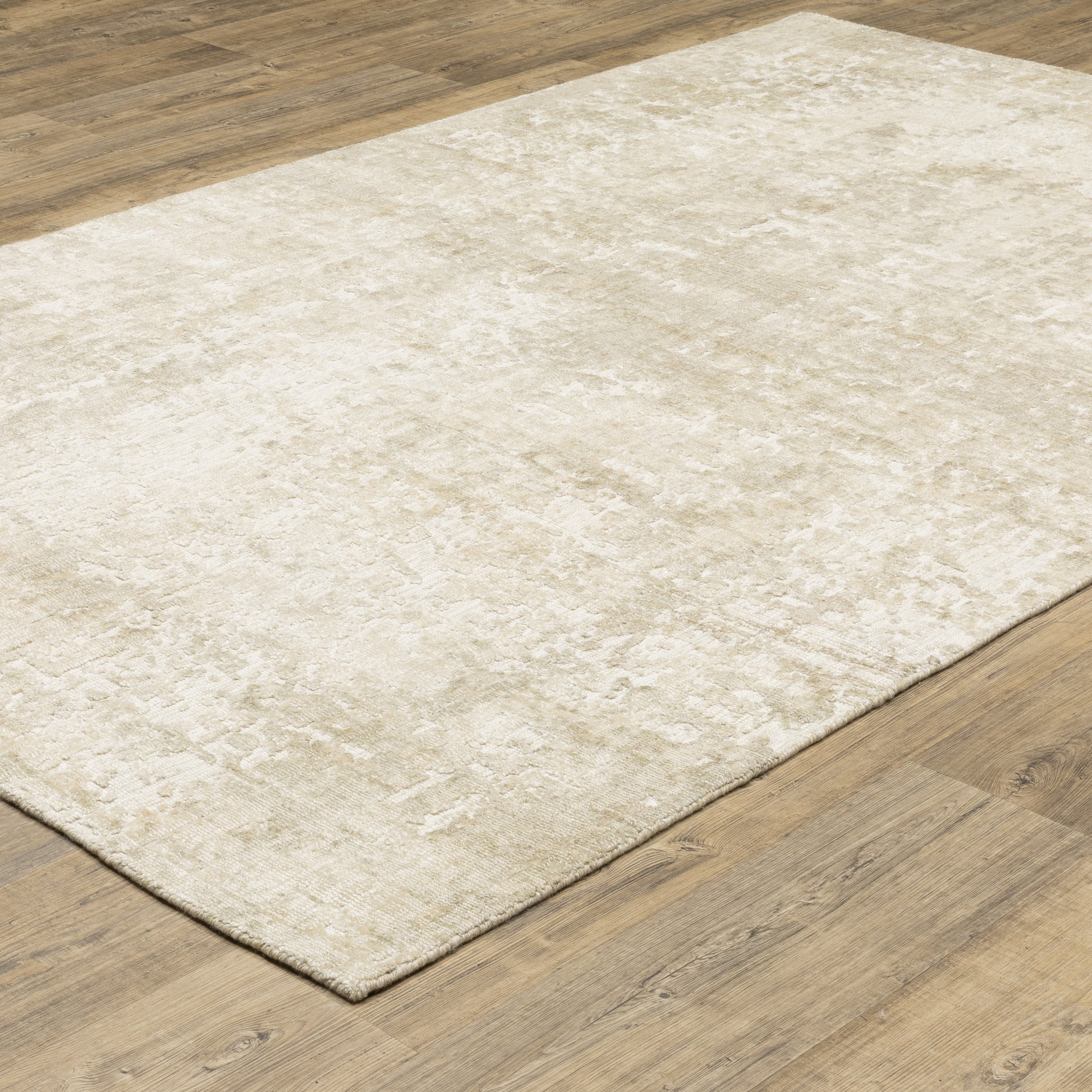 Solstice Abstract Ivory/ Beige Mixed Pile Rug
