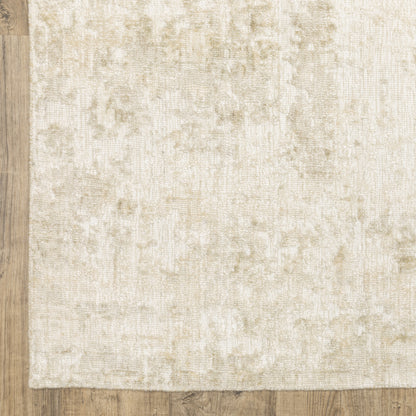 Solstice Abstract Ivory/ Beige Mixed Pile Rug