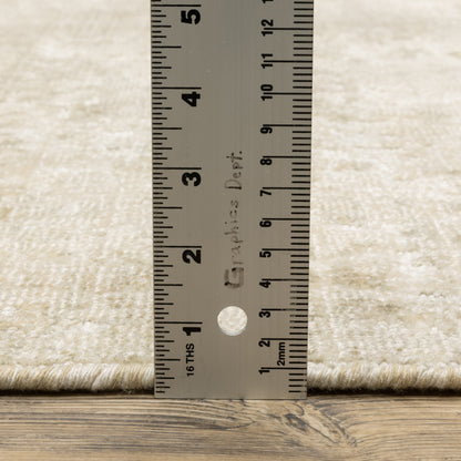 Solstice Abstract Ivory/ Beige Mixed Pile Rug