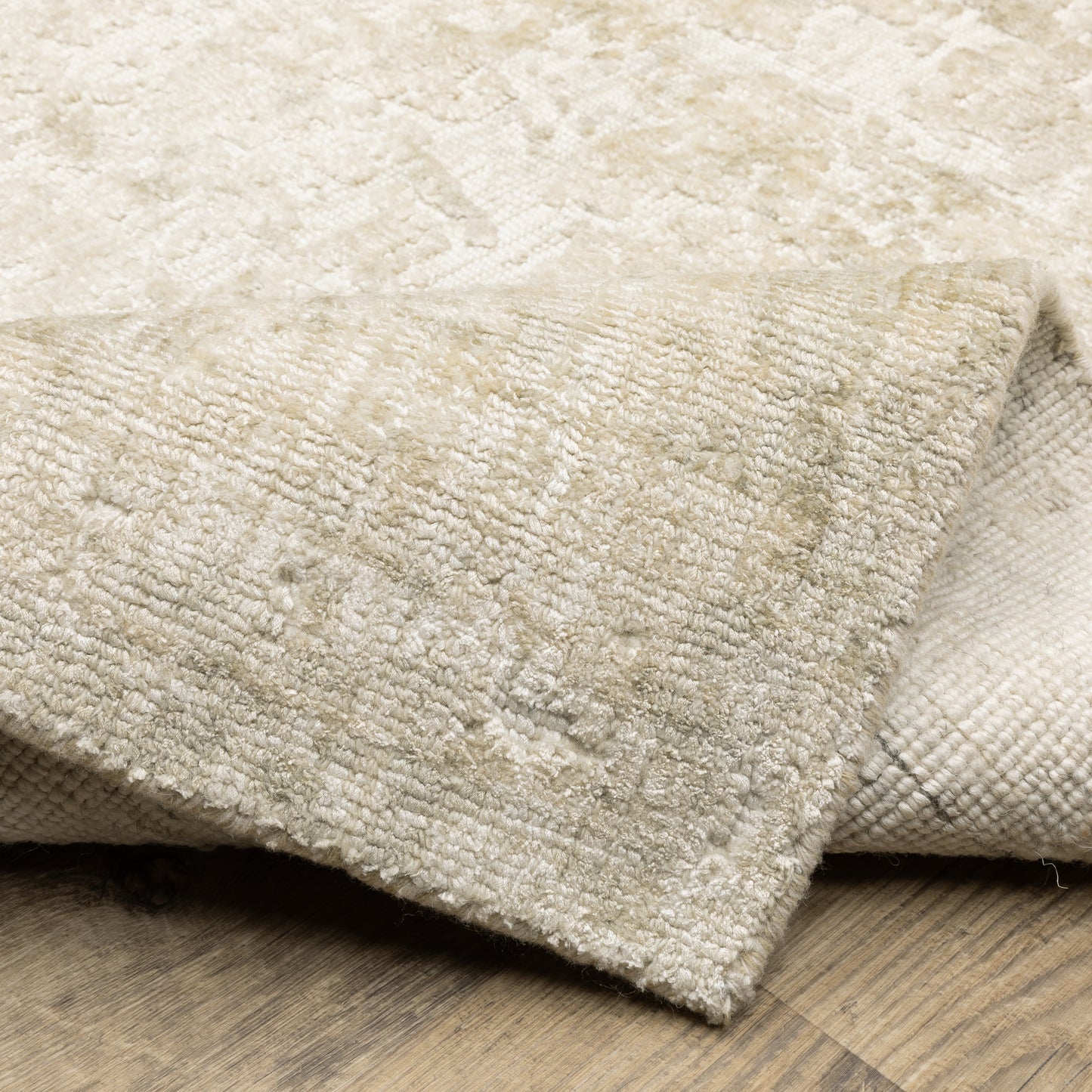 Solstice Abstract Ivory/ Beige Mixed Pile Rug