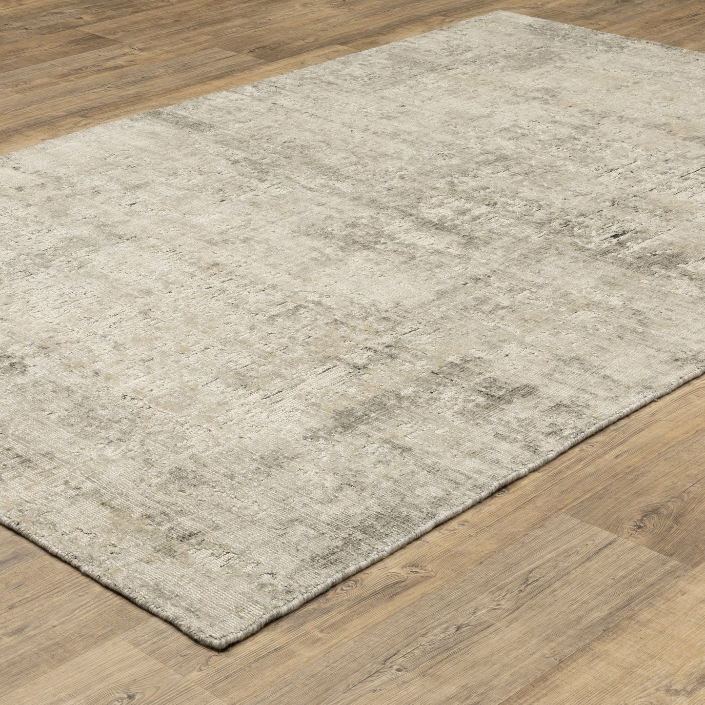 Solstice Abstract Beige/ Black Mixed Pile Rug