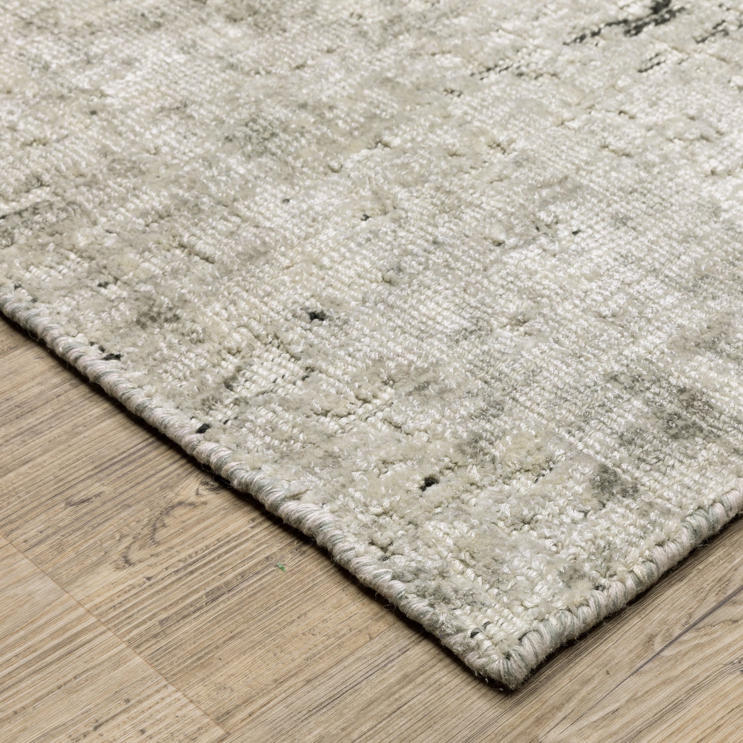 Solstice Abstract Beige/ Black Mixed Pile Rug