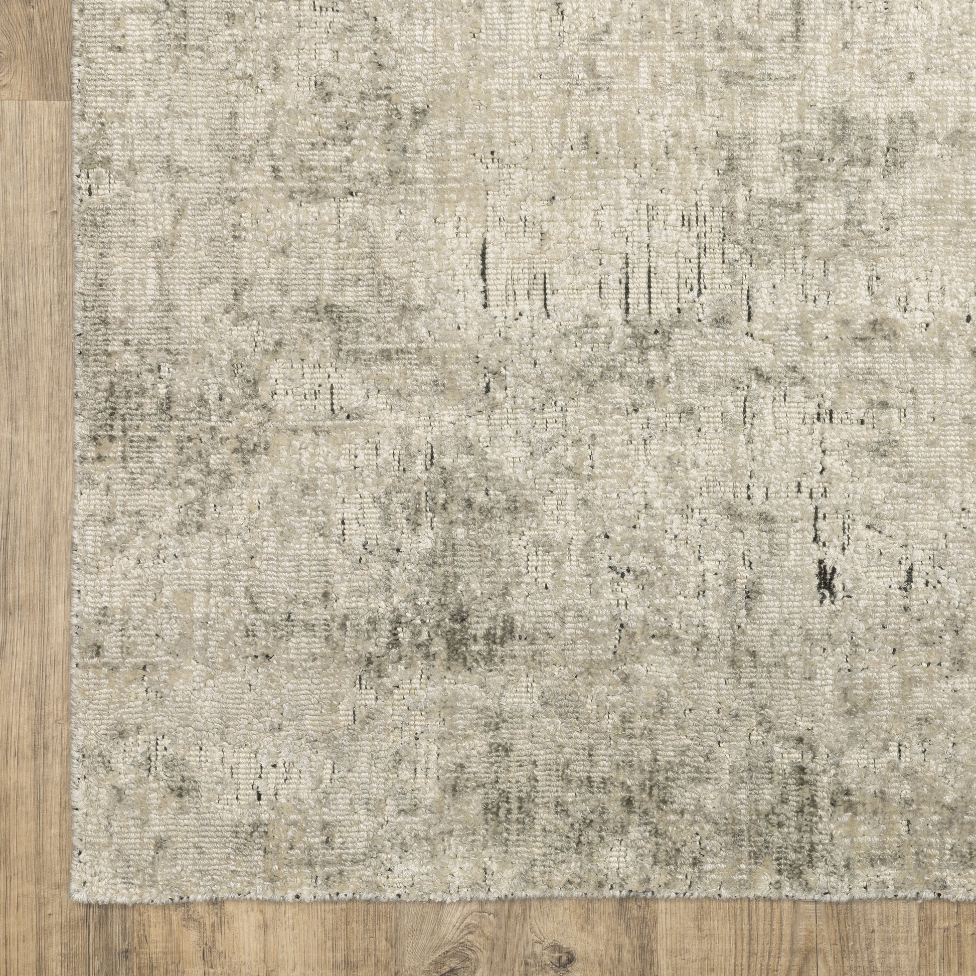 Solstice Abstract Beige/ Black Mixed Pile Rug