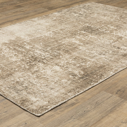 Solstice Abstract Brown/ Beige Mixed Pile Rug