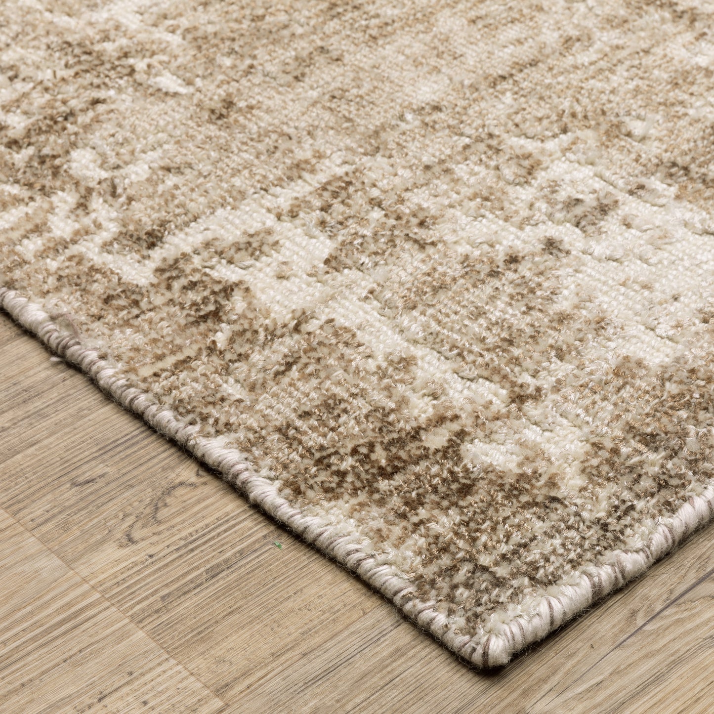 Solstice Abstract Brown/ Beige Mixed Pile Rug