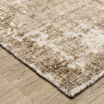 Solstice Abstract Brown/ Beige Mixed Pile Rug