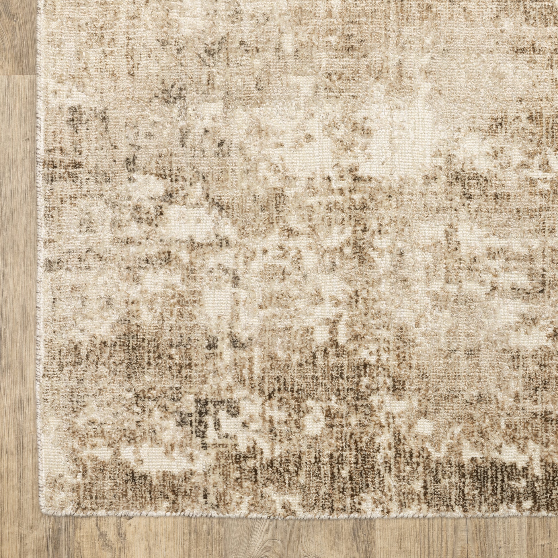 Solstice Abstract Brown/ Beige Mixed Pile Rug