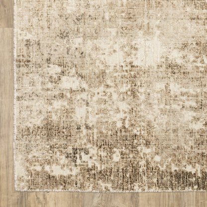 Solstice Abstract Brown/ Beige Mixed Pile Rug