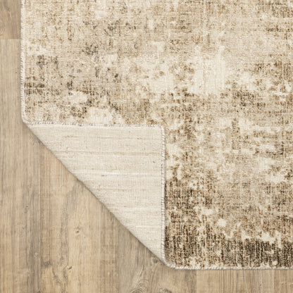 Solstice Abstract Brown/ Beige Mixed Pile Rug