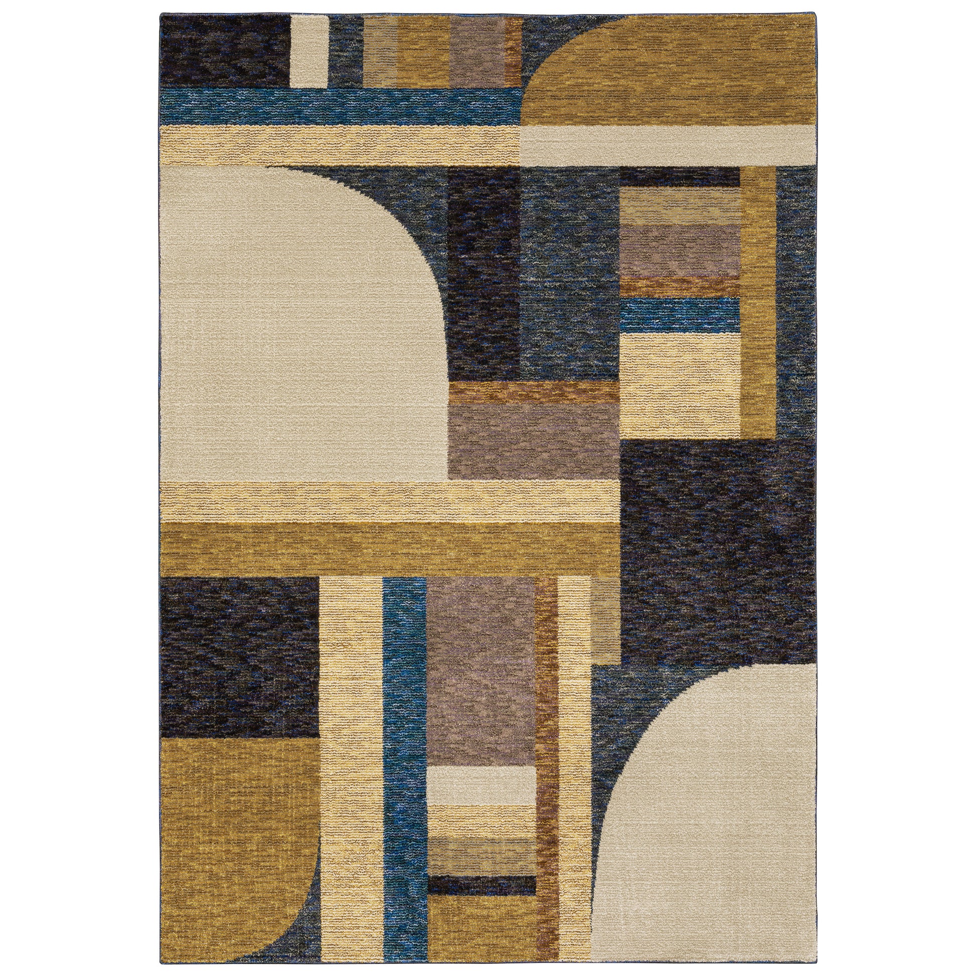 Strada STR01 Gold Geometric Rug