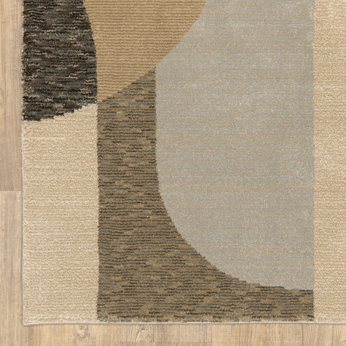 Strada Geometric Brown/ Beige Cut Pile Rug