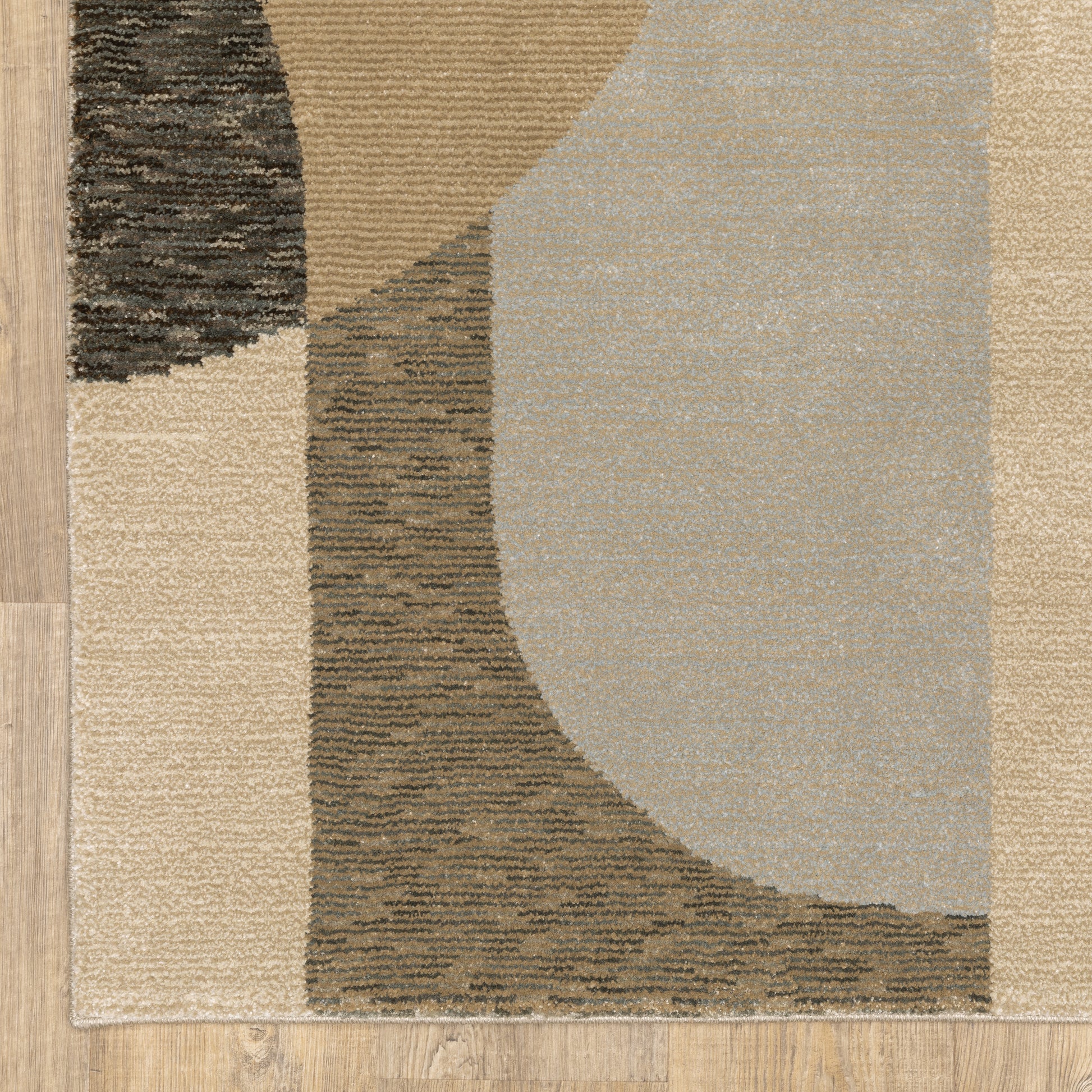 Strada Geometric Brown/ Beige Cut Pile Rug
