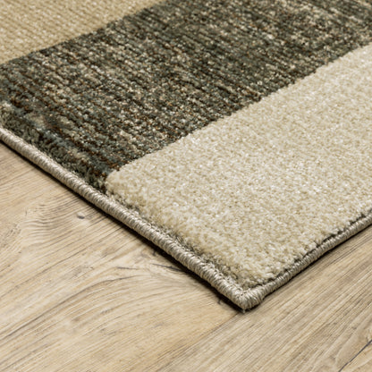 Strada Geometric Brown/ Beige Cut Pile Rug